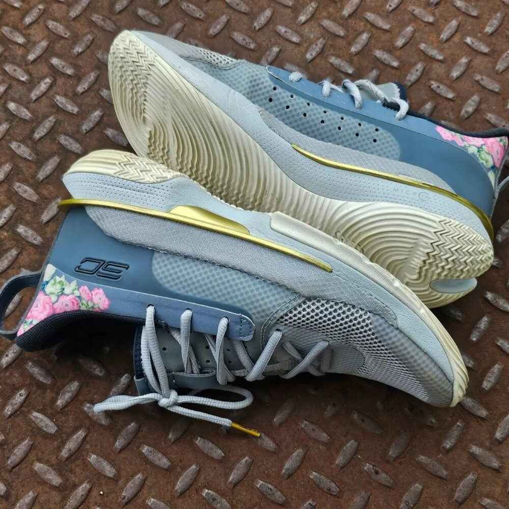 Under Armour Athletic Shoes Sneaker Curry 7 Floral Chinese New Year Lace Up 6.5Y - Picture 9 of 12